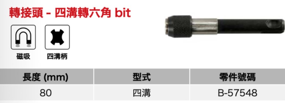 牧田 四溝轉六角BIT B-57548