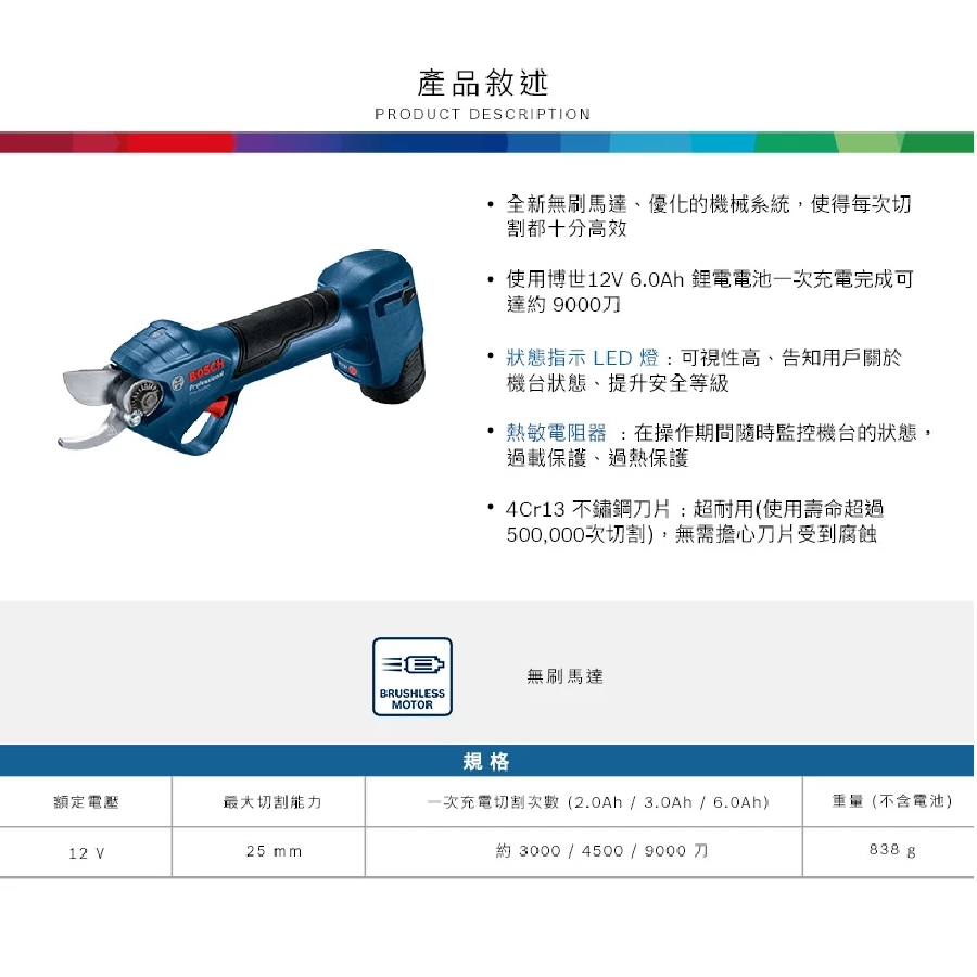 BOSCH 博世 12V 鋰電果樹剪枝機 Pro Pruner