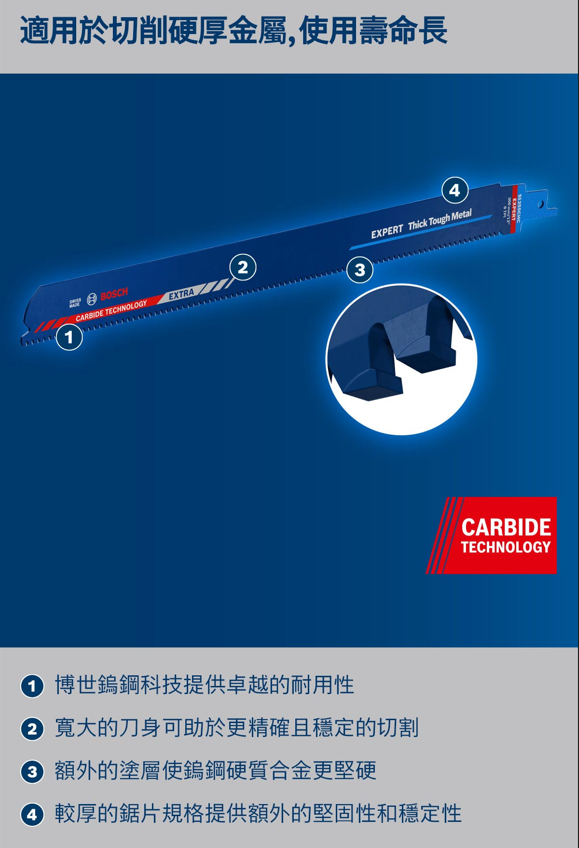 【高雄達順】BOSCH 鎢鋼軍刀鋸片 S1255 CHC 